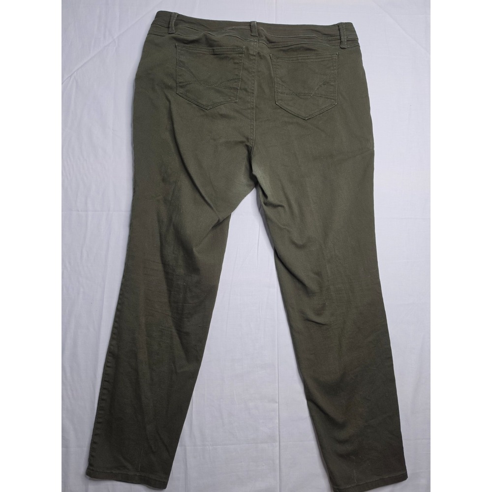 W62 Signature Fit Skinny Jeans Women's 16 Olive Green Denim 5-Pocket Streetwear - Picture 2 of 9